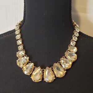 Aldo light Yellow Rhinestone Tear Drop Bib Necklaces